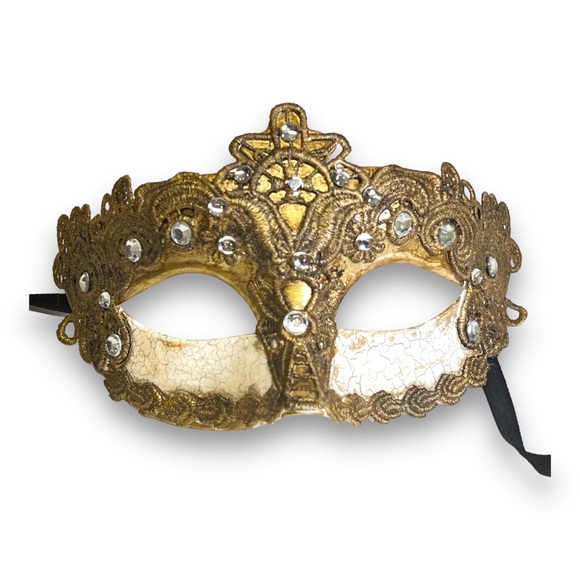 GOLD Vintage MARDI GRA or MASQUERADE MASK CIRCA 2014 - Picture 8 of 14